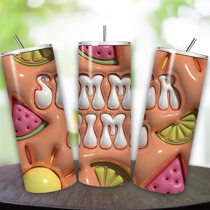 Cute summer fun 20oz tumbler - perfect for any occasion drinkware flasks mug bottles water bottles bottled stylish beverage portable flask b