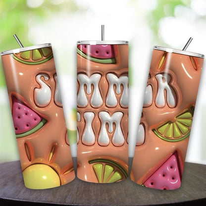 Cute summer fun 20oz tumbler - perfect for any occasion drinkware flasks mug bottles water bottles bottled stylish beverage portable flask b
