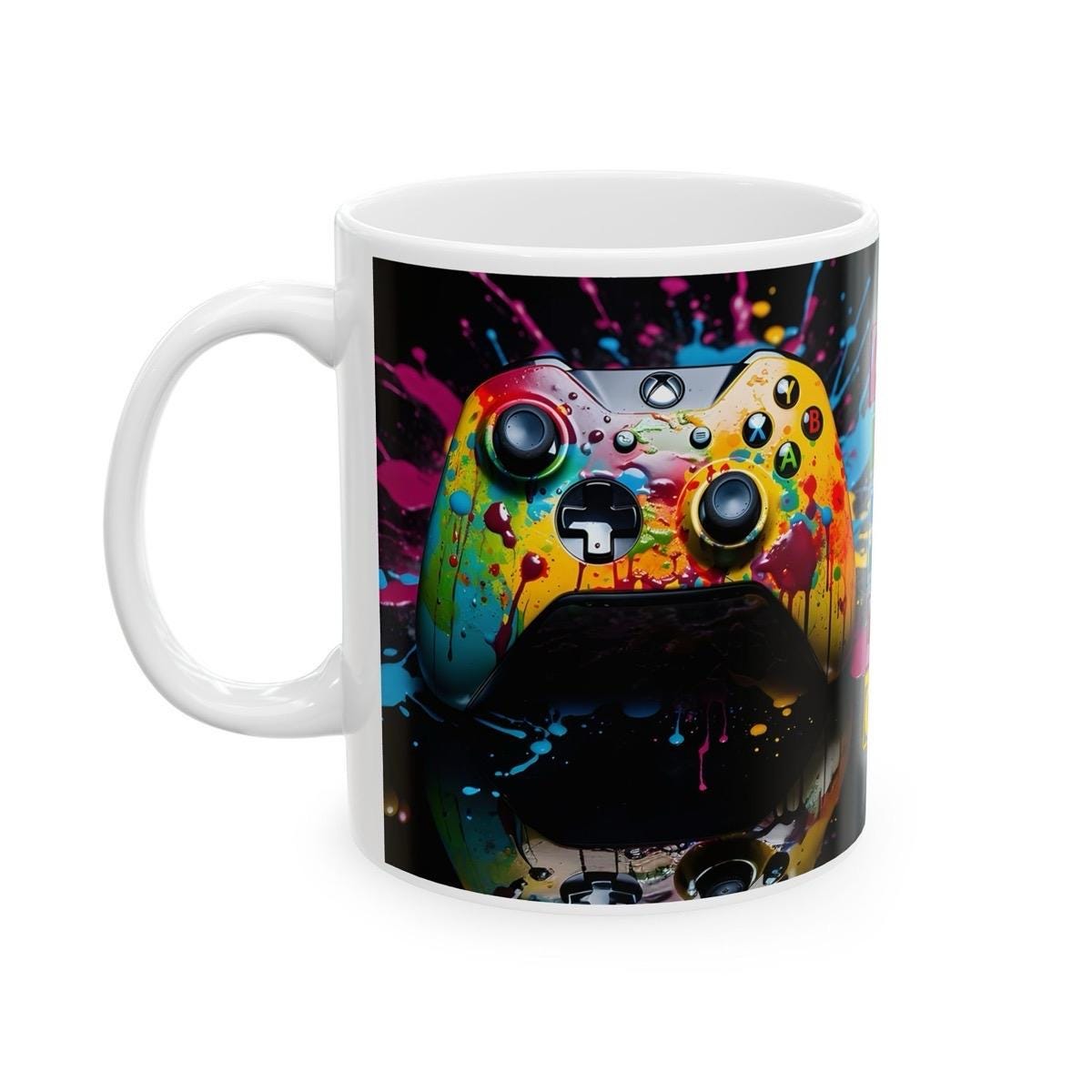 Xbox lover style gamer mug with black and neon design - perfect for gaming and coffee lovers - 11oz - drinkware, cup tumbler ceramic reuse w
