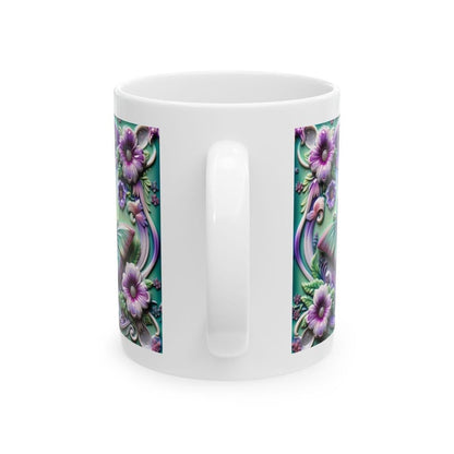 Butterfly flowers 3d mug - perfect for your morning drinks - drinkware coffee sturdy tumbler washable reusable reuse cup ceramic tea xmas mu