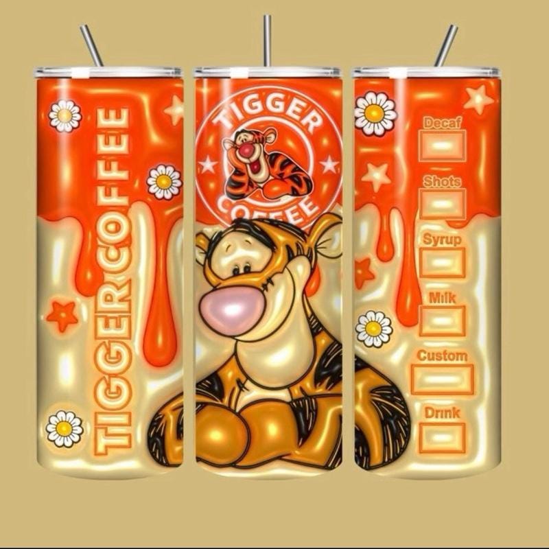 Tigger winnie pooh tumbler 20oz - cute design for drinking enthusiasts - portable flask for on-the-go beverages drinkware mug water bottles