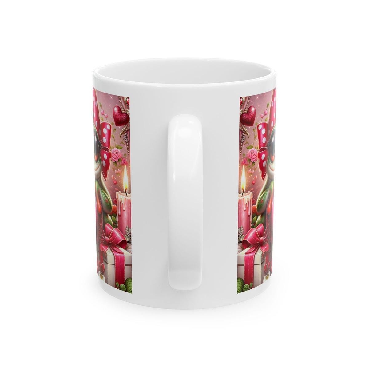 Frog valentines heart mug - love gifts for couples - xmas christmas gift for boyfriend, girlfriend, wife, husband - drinkware cup tumblers c