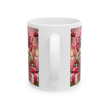 Frog valentines heart mug - love gifts for couples - xmas christmas gift for boyfriend, girlfriend, wife, husband - drinkware cup tumblers c