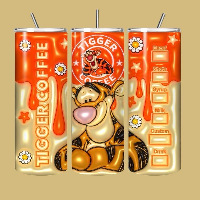 Tigger winnie pooh tumbler 20oz - cute design for drinking enthusiasts - portable flask for on-the-go beverages drinkware mug water bottles