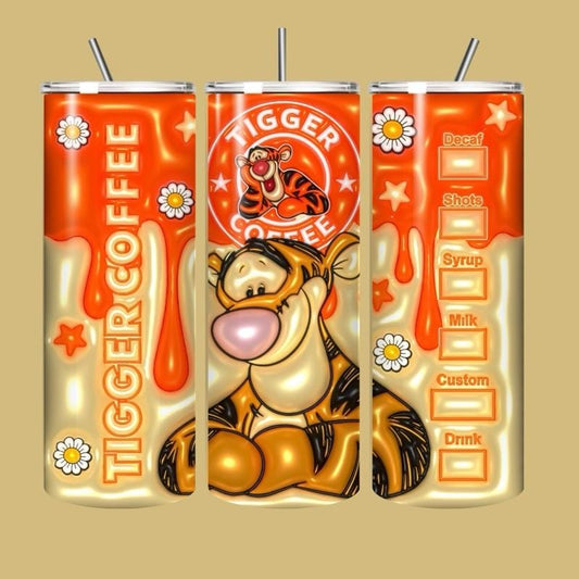 Tigger winnie pooh tumbler 20oz - cute design for drinking enthusiasts - portable flask for on-the-go beverages drinkware mug water bottles