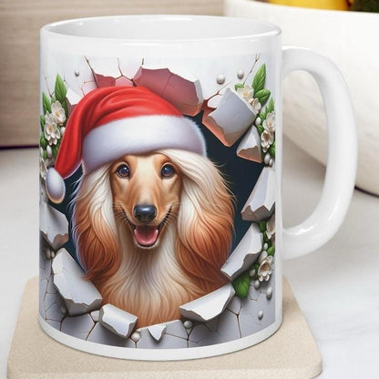 Cute dog xmas mug gift - perfect for the holidays - tumblers, drinkware cup washable coffee bottles reusable reuse ceramic funny customized