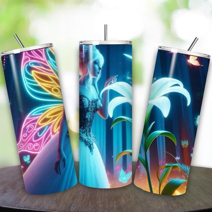 Fairy butterfly tumbler 20oz - perfect for on-the-go hydration - vacuum flask - cup drinkware mug bottles water bottles bottled portable gif