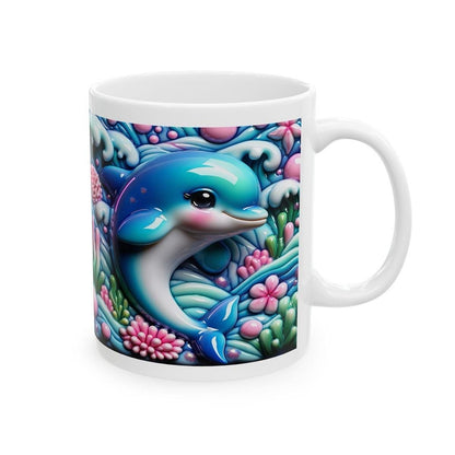 Cute dolphin 3d mug - perfect for your morning drinks - drinkware, cup tumblers ceramic coffee reuse washable reusable xmas mugs tea festive