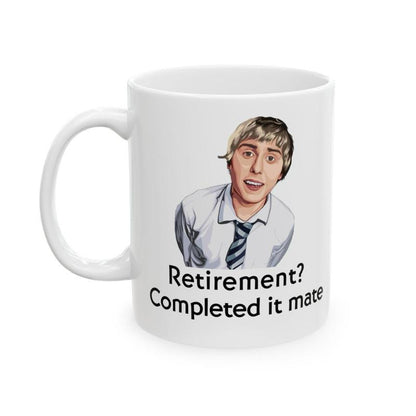 Funny mug - inbetweeners retirement completed it mate mug - funny inbetweeners jay cartwright gift coffee mug drinkware washable reusable tu