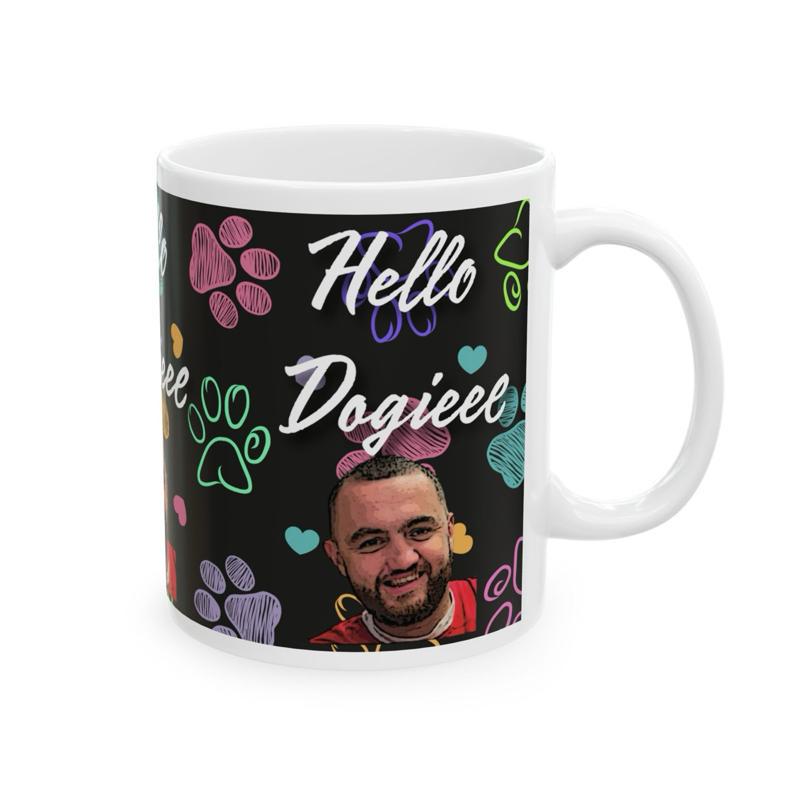 Hello doggie mug mashtag brady hello doggy mug - perfect for drinks - cup, drinkware washable reusable tumblers reuse ceramic coffee bottles