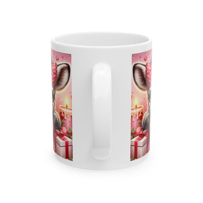 Cute zebra heart valentine’s day mug - perfect for valentine’s day celebration - tumblers, drinkware cup bottles washable reusable ceram