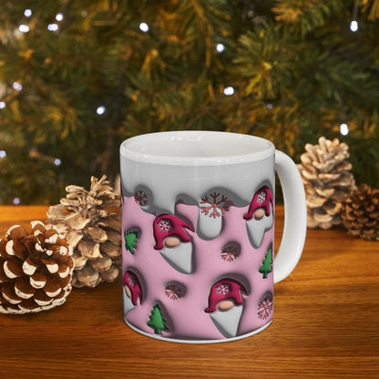 3d santa pink mug - perfect for your morning drinks - drinkware, cup tumblers bottles reusable reuse ceramic washable coffee xmas mugs tea m