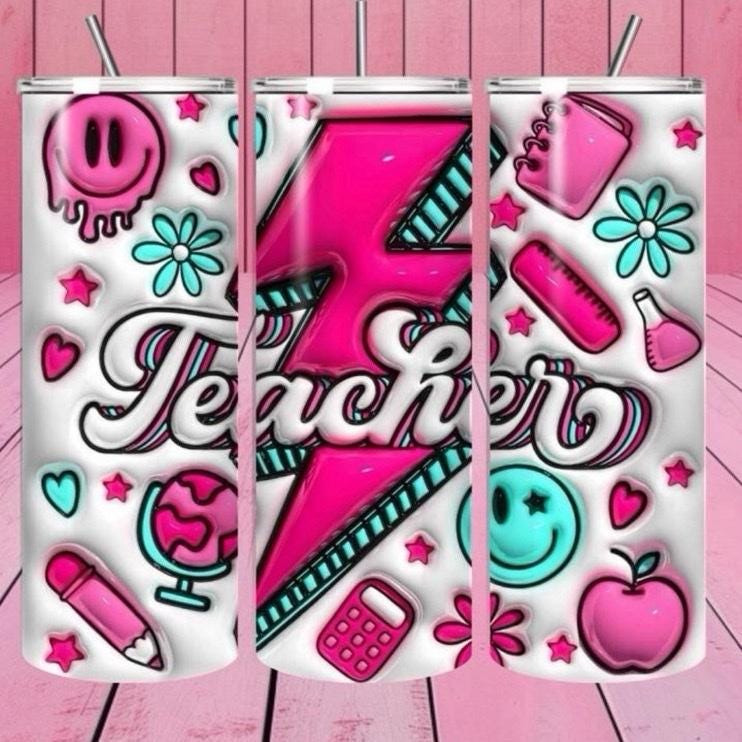 Cute teacher tumbler - 20oz gift for school leavers for favourite teacher drinkware flasks bottled water bottles portable mug teachers best