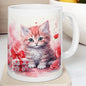 Cute kitten cat mug - perfect xmas valentines christmas gift for secret santa stocking filler drinkware tumbler washable cup reuse reusable