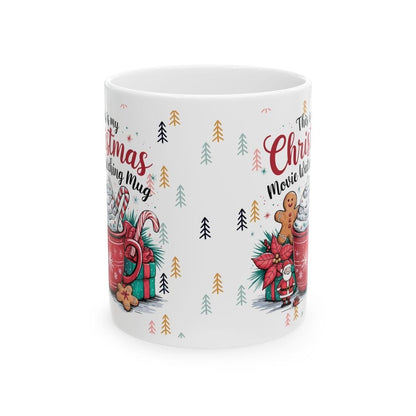 Cute funny christmas movie watching mug - perfect xmas stocking filler or secret santa gift drinkware washable tumbler reusable coffee reuse