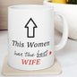 Funny cute valentines mug gift for women - best wife - drinkware, tumblers cup bottles washable ceramic reusable reuse coffee heart valentin