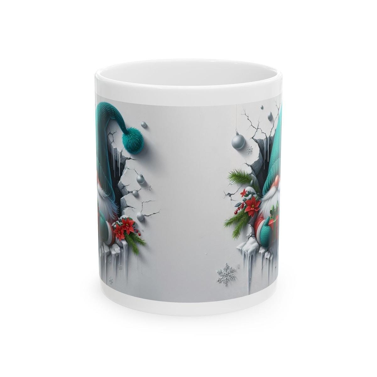 Christmas gnome gonk 3d mug - reusable drinkware cup ceramic tumblers reuse washable coffee xmas mugs tea festive