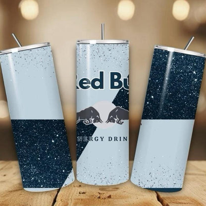Red bull tumbler 20oz - blue navy glitter style ‘naughty bitch energy’ ‘unleash your slay’ perfect for on-the-go hydration - vacuum