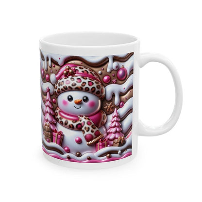 3d snowman christmas mug – cosy winter design with pink and purple accents, perfect festive gift! drinkware reusable tumbler washable reus