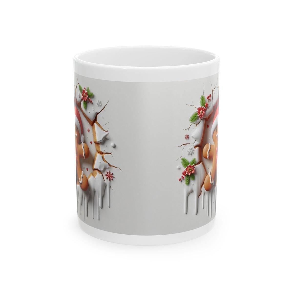 Christmas gingerbread man 3d mug - perfect for hot drinks - drinkware, tumblers reusable cup washable reuse coffee ceramic xmas mugs tea fes