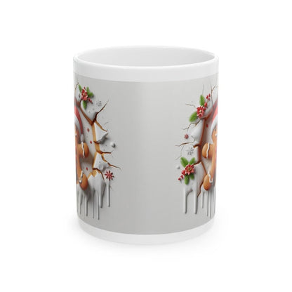 Christmas gingerbread man 3d mug - perfect for hot drinks - drinkware, tumblers reusable cup washable reuse coffee ceramic xmas mugs tea fes