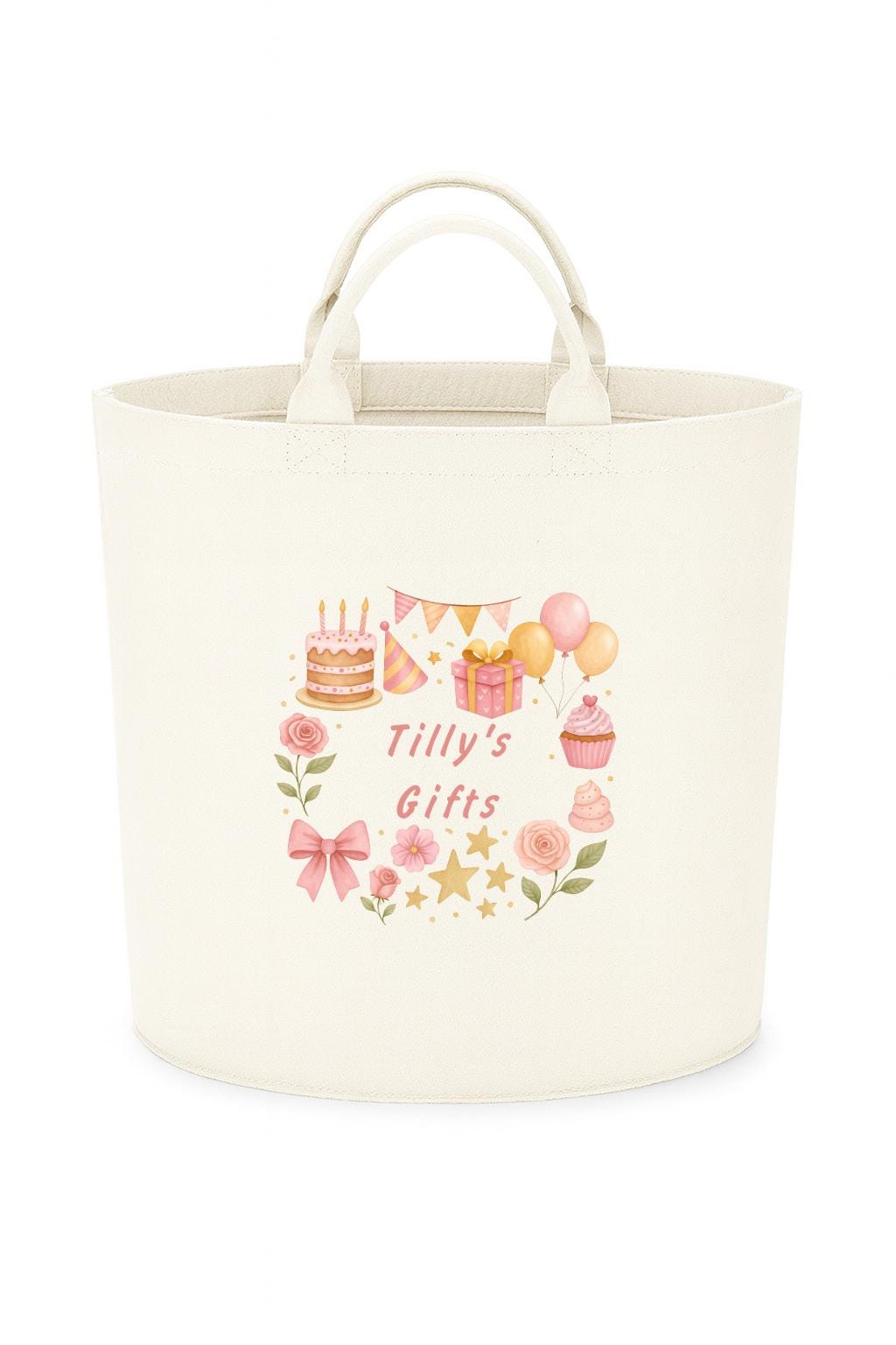 Personalised birthday gift basket storage Felt Trug, perfect gifts girls kids gift fun storage basket trugs toy storage cute friend mum