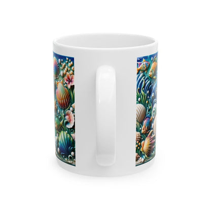 Coral reef 3d mug - reusable and perfect for drinks - drinkware washable cup reuse tumbler coffee ceramic xmas mugs tea festive cute girly g