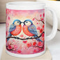 Love birds valentines mug - perfect for your morning drinks - tumblers, drinkware cup bottles reusable washable reuse coffee ceramic cute gi