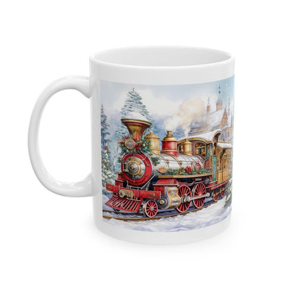 Christmas steam train mug - secret santa stocking filler gift drinkware tumbler washable reusable cup reuse ceramic coffee xmas mugs tea fes