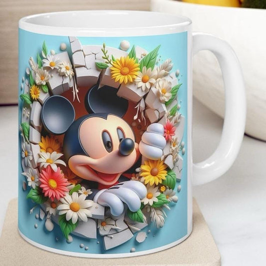 Mickey style 3d mug - christmas ceramic drinkware for hot and cold beverages cup tumblers bottles coffee reuse reusable washable secret sant