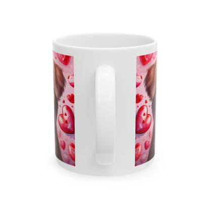 Puppy dog cute valentines mug gifts xmas - perfect for drinking hot beverages - cup, drinkware tumblers washable ceramic coffee reusable reu