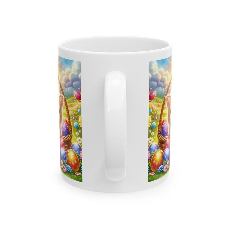 Easter bunny kitten mug - cute gift - perfect for hot drinks - drinkware, tumblers cup bottles reusable washable portable reuse ceramic coff
