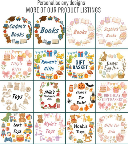 Personalised book basket storage Felt Trug, perfect gifts boys kids gift fun storage basket trugs toy storage cute friend mum book storage