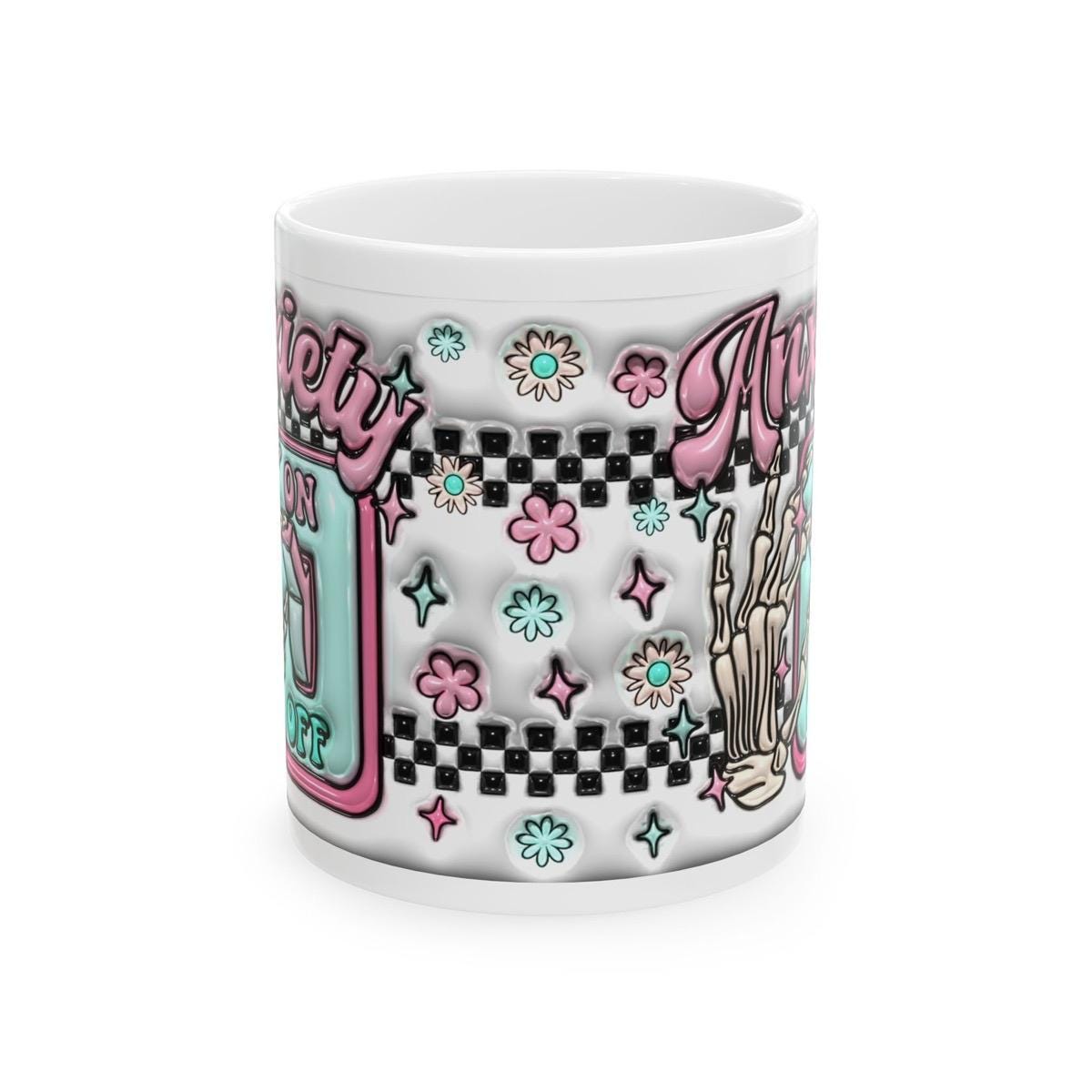 Anxiety on off switch mug for mental health cup - perfect gift for anxious individuals drinkware reusable washable coffee ceramic cup reuse