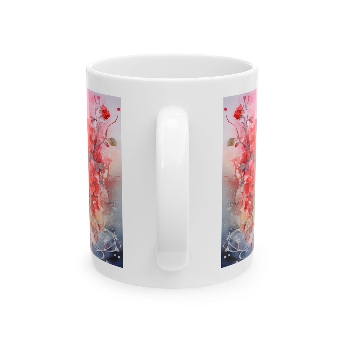 Floral heart cute mug - perfect gift for xmas, birthday, christmas, or valentine's day for boyfriend, girlfriend, or wife husband - drinkwar