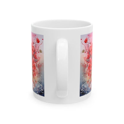 Floral heart cute mug - perfect gift for xmas, birthday, christmas, or valentine's day for boyfriend, girlfriend, or wife husband - drinkwar