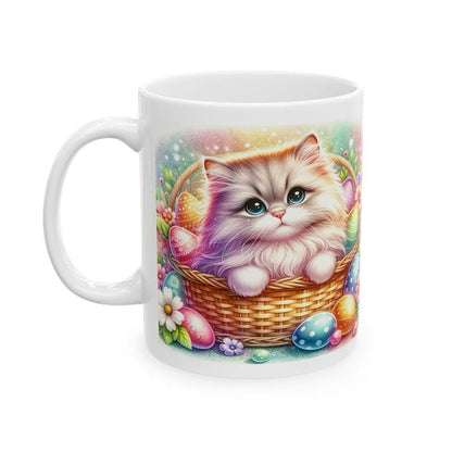 Easter kitten cat mug - cute gift - perfect for hot drinks - drinkware, tumblers cup bottles reusable washable portable reuse ceramic coffee