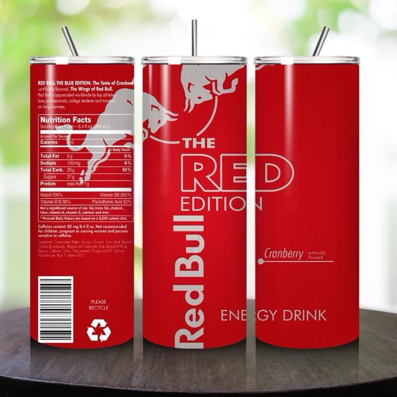 Red bull red edition tumbler 20oz - perfect for on-the-go hydration - vacuum flask - cup drinkware mug bottles water bottles bottled portabl