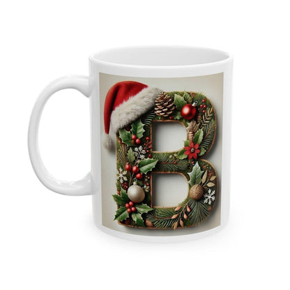 Personalised 'b’ edition christmas mug - unique gift for xmas - stocking filler - drinkware washable reusable reuse ceramic cup tumbler co