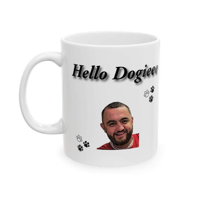 Hello doggie mug mashtag brady hello doggy mug - perfect for drinks - cup, drinkware washable reusable tumblers reuse ceramic coffee bottles