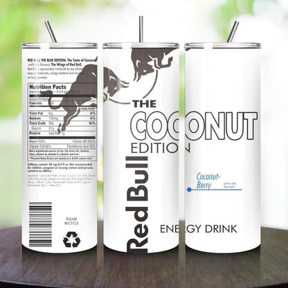 Red bull coconut edition tumbler 20oz - perfect for on-the-go hydration - vacuum flask - cup drinkware mug bottles water bottles bottled por