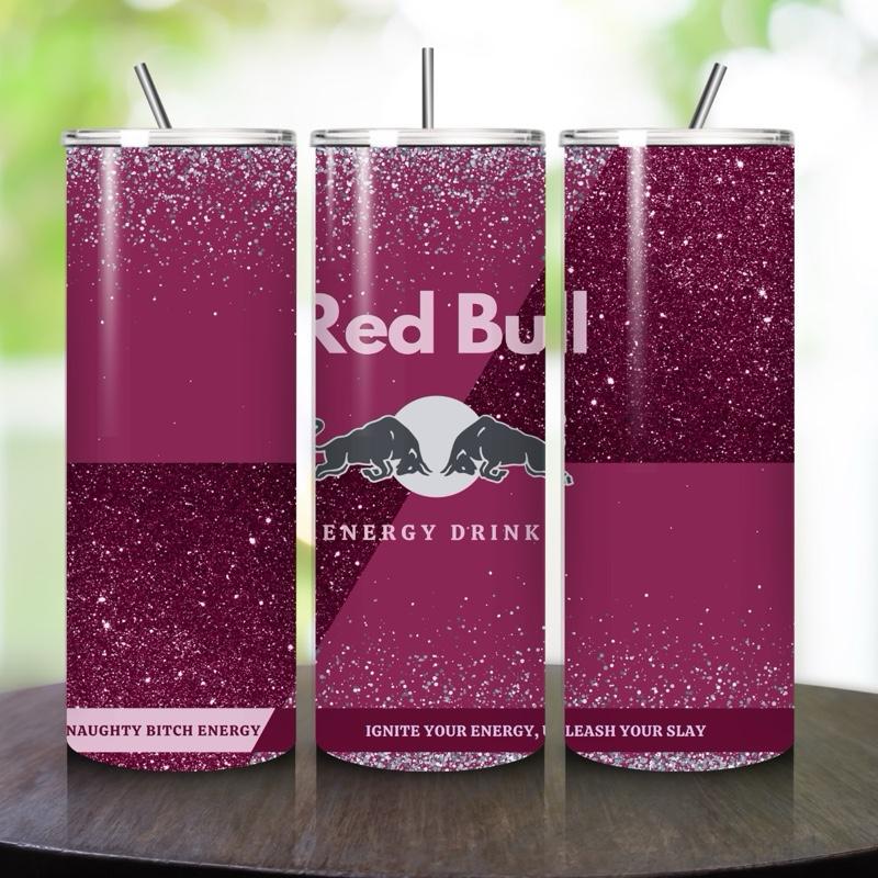 Red bull tumbler 20oz - burgundy glitter style perfect for on-the-go hydration - vacuum flask - cup drinkware mug bottles water bottles bott
