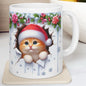 Christmas kitten 3d mug - perfect for hot beverages - tumblers, drinkware cup bottles kitty ceramic washable reusable reuse coffee xmas mugs