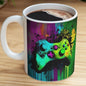 Xbox lover style gamer mug with neon design - perfect for gaming and coffee lovers - drinkware tumbler cup ceramic washable reuse reusable t