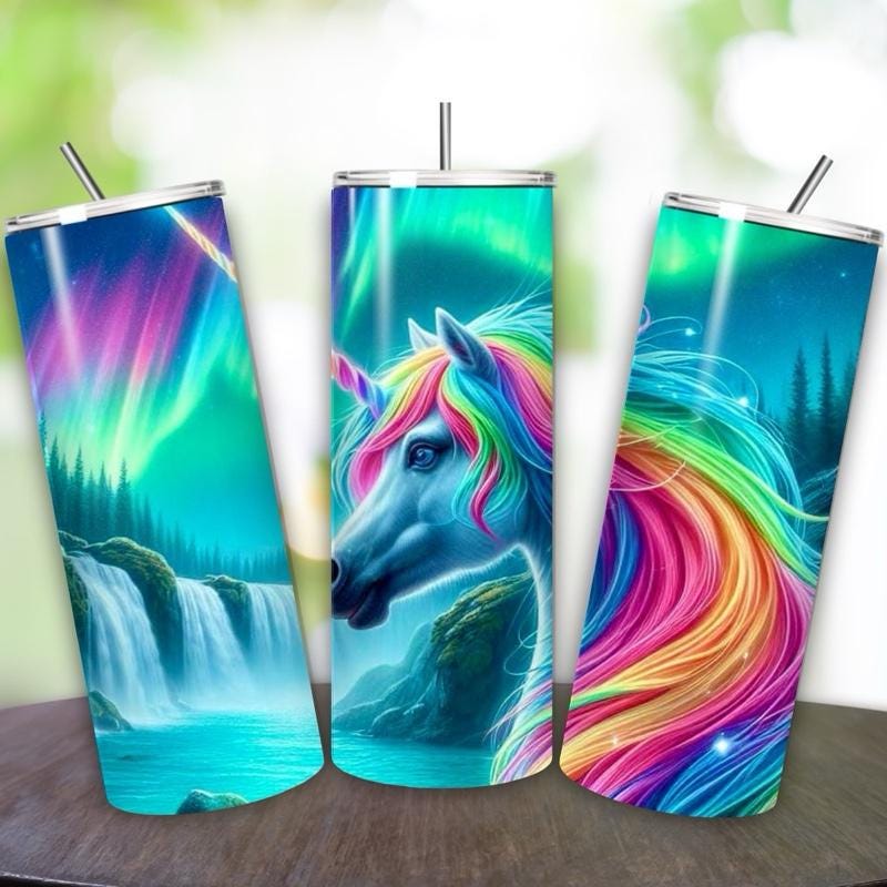 Unicorn tumbler 20oz - perfect for on-the-go hydration - vacuum flask - cup drinkware mug bottles water bottles bottled portable gifts insul