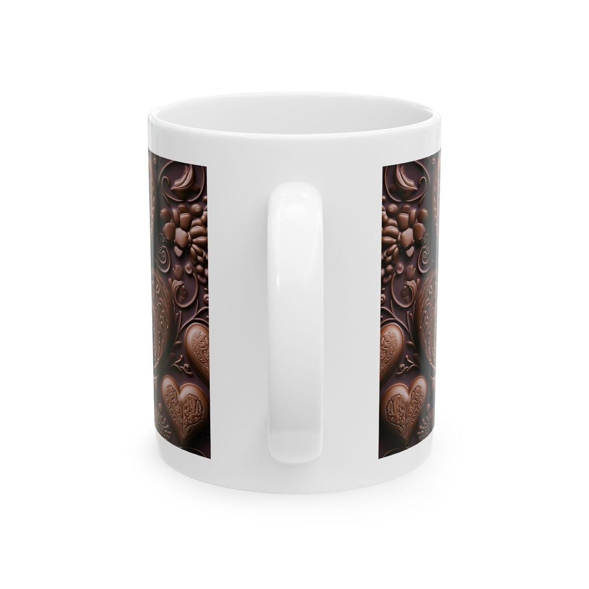 Chocolate style 3d heart mug - valentine's xmas christmas gifts mugs stocking filler secret santa - perfect for hot drinks - drinkware tumbl