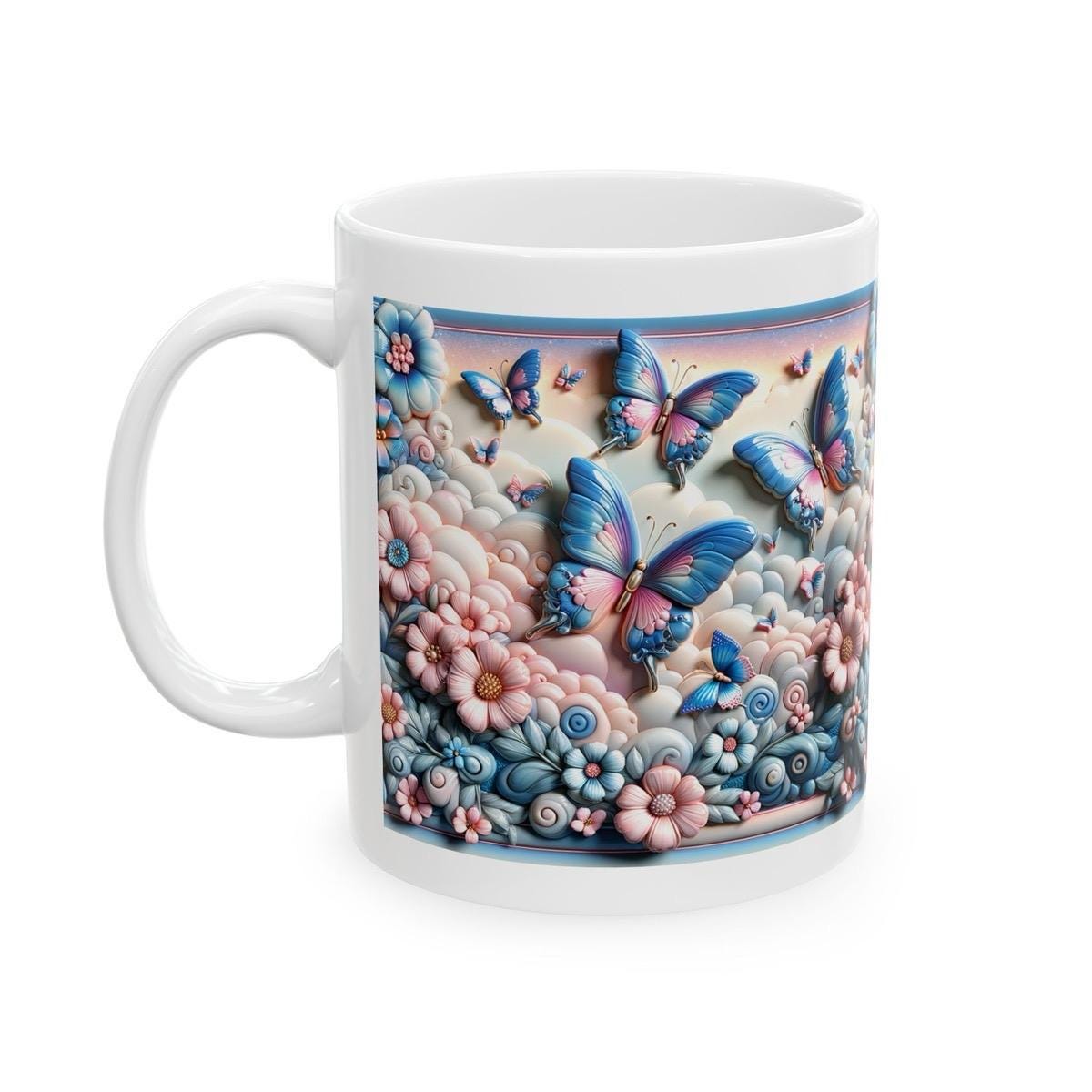 Baby colours bubble cloud butterfly 3d mug - perfect for baby shower gifts drinkware tumbler cup reusable washable reuse ceramic coffee