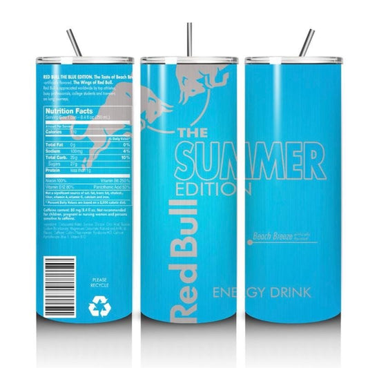 Red bull summer edition tumbler 20oz - blue perfect for on-the-go hydration - vacuum flask - cup drinkware mug bottles water bottles bottled