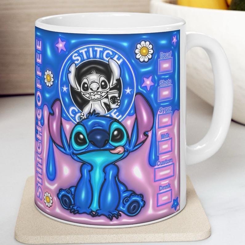Stitc style mug gifts - perfect for hot beverages - drinkware, glass cup ceramic washable reusable tumbler reuse coffee mug  cute girly gift