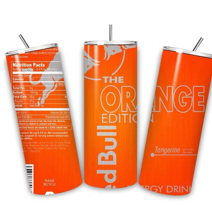 Red bull orange edition tumbler 20oz - perfect for on-the-go hydration - vacuum flask - cup drinkware mug bottles water bottles bottled port